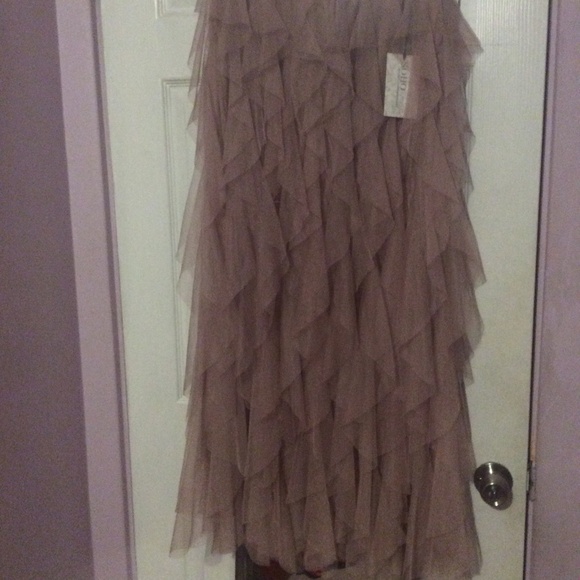 Gorgeous Mauve mesh Lavender Tulle Tiered Maxi Skirt Ruffles for photoshoot - Picture 10 of 16